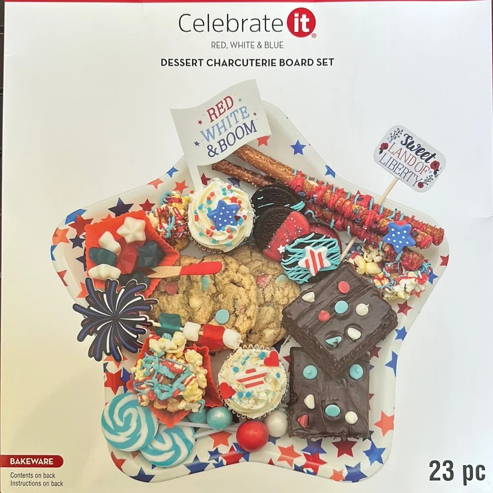 4th of July Dessert Charcuterie Board Set 23 pc Red White & Blue by Celebrate It